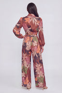 Alexis Tropical Leaf Tie-Front Crop Shirt