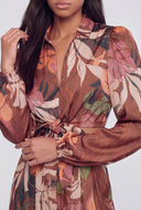 Alexis Tropical Leaf Tie-Front Crop Shirt