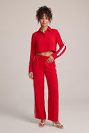 Contrast Stripe Crop Shirt