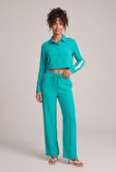 Contrast Stripe Wide Leg Pants