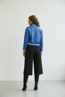 Makayla Cropped Faux Leather Bomber Jacket
