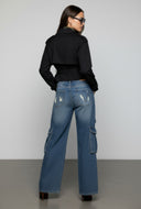 Hanna Cropped Twill Trench Coat Belted Jacket