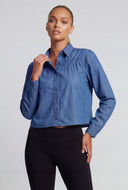 Lakelynn Ruched Denim Shirt