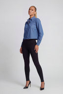 Lakelynn Ruched Denim Shirt