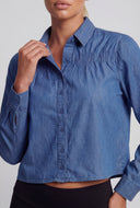 Lakelynn Ruched Denim Shirt