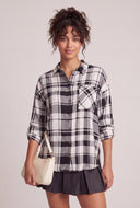 Plaid Tabbed Sleeve Shirt