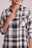 Plaid Tabbed Sleeve Shirt
