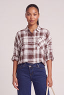 Plaid Tabbed Sleeve Shirt