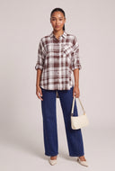 Plaid Tabbed Sleeve Shirt
