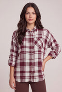 Plaid Tabbed Sleeve Shirt