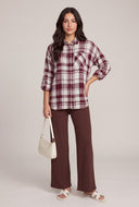 Plaid Tabbed Sleeve Shirt