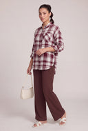 Plaid Tabbed Sleeve Shirt