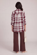 Plaid Tabbed Sleeve Shirt