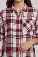 Plaid Tabbed Sleeve Shirt
