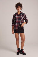 Plaid Button Front Tunic Shirt