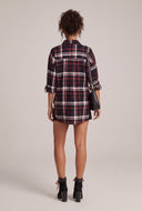 Plaid Button Front Tunic Shirt