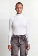 Elyse Ruched Turtleneck Tee