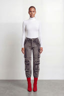 Elyse Ruched Turtleneck Tee