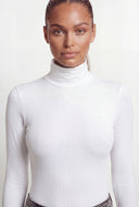 Elyse Ruched Turtleneck Tee