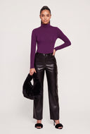 Elyse Ruched Turtleneck Tee