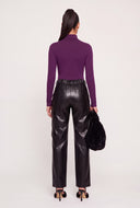 Elyse Ruched Turtleneck Tee