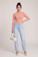 Elyse Ruched Turtleneck Tee