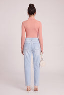 Elyse Ruched Turtleneck Tee