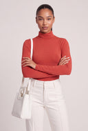 Elyse Ruched Turtleneck Tee