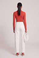 Elyse Ruched Turtleneck Tee