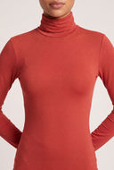 Elyse Ruched Turtleneck Tee