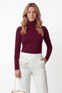 Elyse Ruched Turtleneck Tee