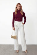 Elyse Ruched Turtleneck Tee