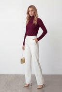 Elyse Ruched Turtleneck Tee