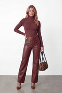Elyse Ruched Turtleneck Tee