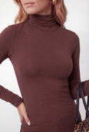 Elyse Ruched Turtleneck Tee