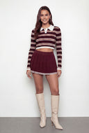 Emi Striped Rib Knit Cropped Sweater