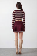 Emi Striped Rib Knit Cropped Sweater