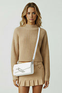 Cropped Knit High Neck Sweater