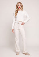 Oaklee Cable Knit Crop Sweater