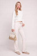 Oaklee Cable Knit Crop Sweater