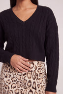 Elle Cable Knit Crop Sweater