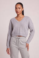 Elle Cable Knit Crop Sweater