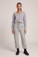Elle Cable Knit Crop Sweater