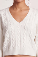 Elle Cable Knit Crop Sweater