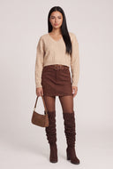Elle Cable Knit Crop Sweater