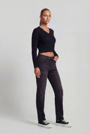 Cable Knit V-Neck Crop Sweater