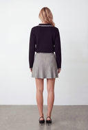 Brushed Knit Contrast Collar Sweater