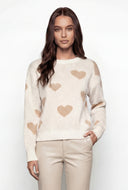 Heart Pattern Knit Pullover Sweater