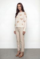 Heart Pattern Knit Pullover Sweater