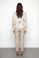 Heart Pattern Knit Pullover Sweater